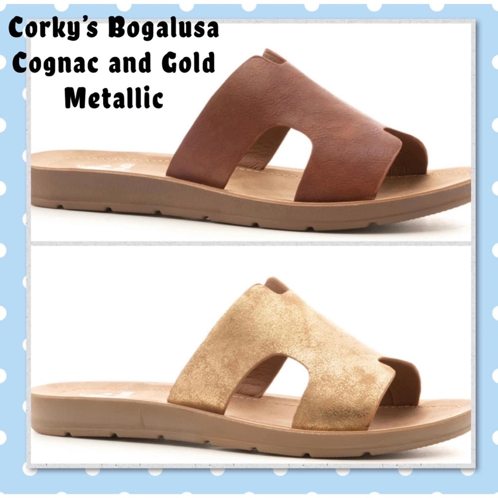 Brand new Corky’s Gold Metallic Bogalusa Sandals